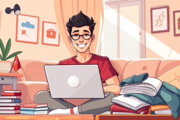 Pessoa usando laptop para ganhar dinheiro de forma rápida online.