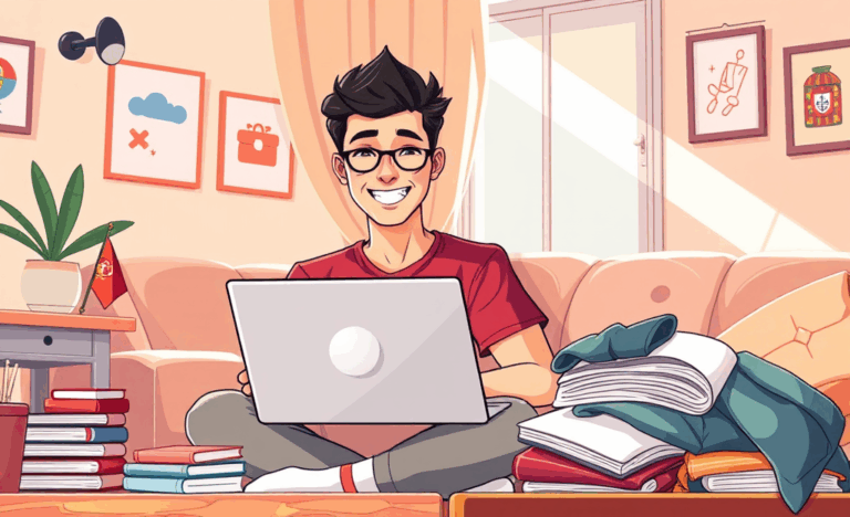 Pessoa usando laptop para ganhar dinheiro de forma rápida online.