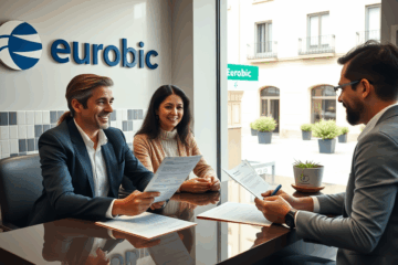 Imagem ilustrativa de uma pessoa assinando um contrato de empréstimo no Eurobic.