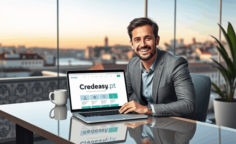 Imagem destacada mostrando a interface digital da Credeasy.pt com elementos de segurança e conveniência.