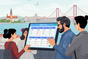 Imagem ilustrando a comparação de opções de crédito disponíveis em plataformas online em Portugal.